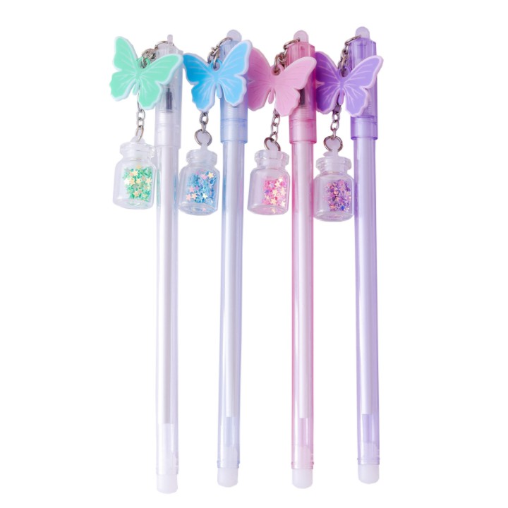

J2 - Pulpen gel botol kupu kupu lucu Pen butterfly bottle