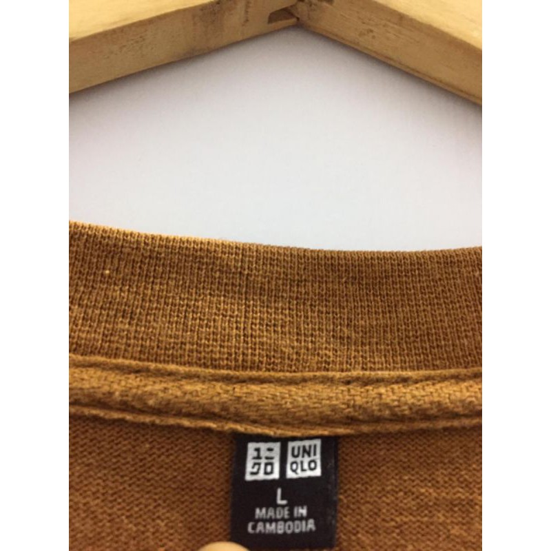 Uniqlo Tshirt Oversize Pocket brown second size XL