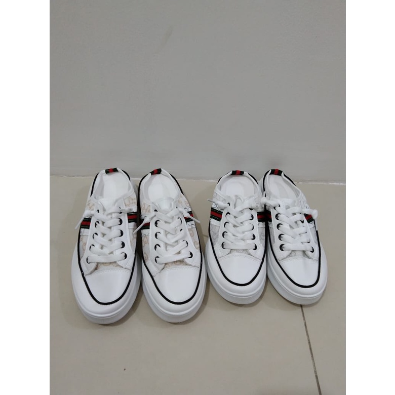 Free BOX Sepatu Sneakers Wanita Import Sepatu Sneaker Putih Sepatu Kanvas Wanita Kasual Polos Tali Premium Quality NS66526