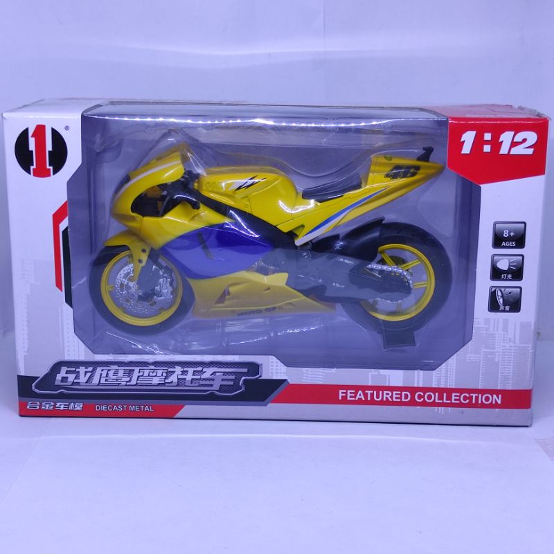 Diecast miniatur motogp Valentino rossi 46 yamaha Mainan Motor gp VR46 1:12 harga murah