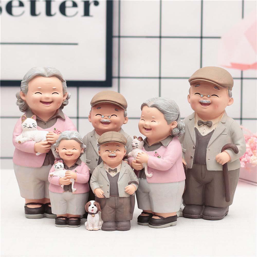 [Elegan] Hadiah Model Kakek Nenek Kreatif DIY Sweety Hiasan Dekorasi Rumah Lovers Figurine