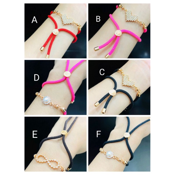 Ramk746. Gelang tangan tali serut xuping wanita lapis emas dgn mata zircon ukuran flexibel (bisa di besar kecilkan)