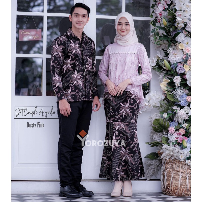 Jual Batik Couple Kebaya Modern Brukat Premium | Kebaya Tunangan