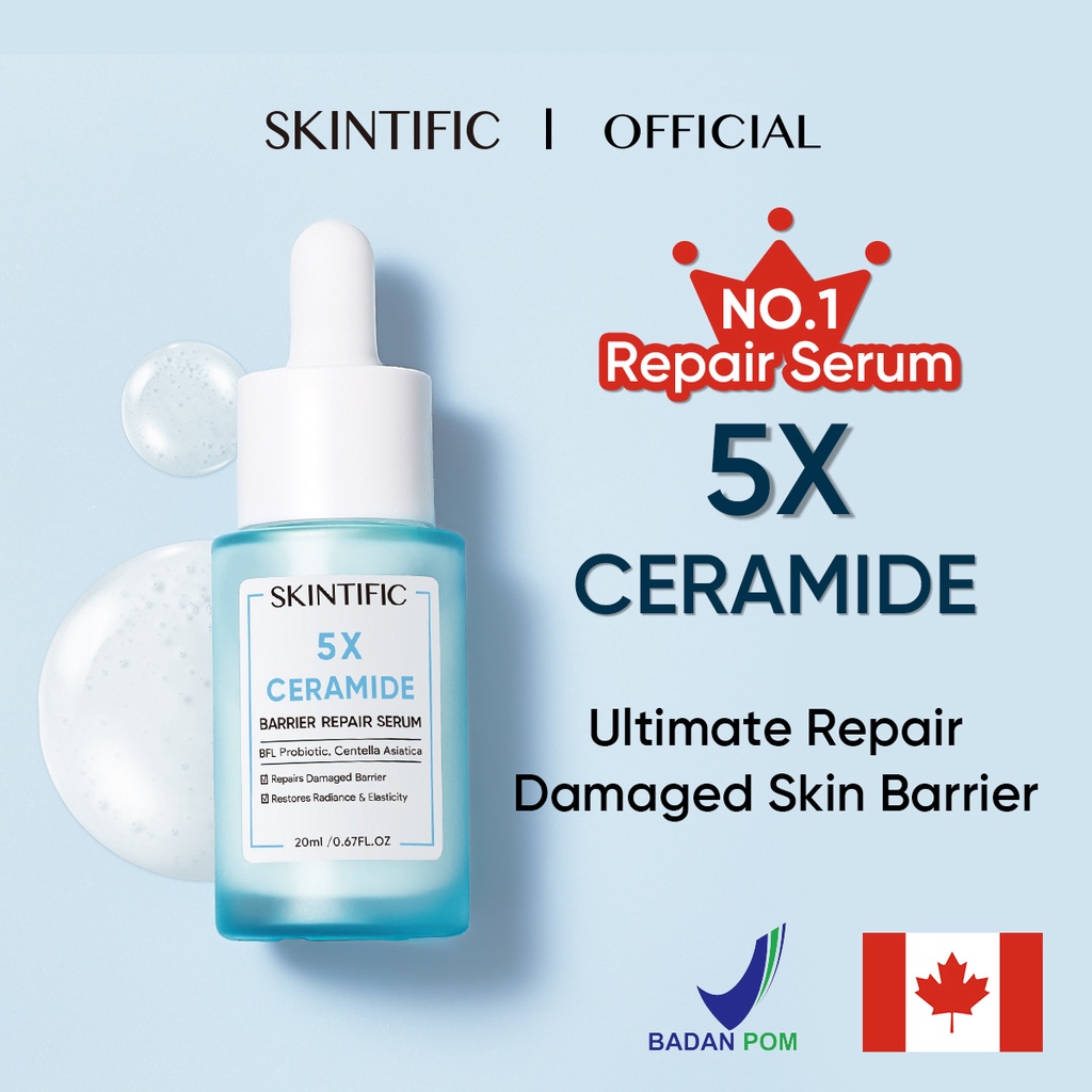 SKINTIFIC - 5X Ceramide Skin Barrier Repair Serum Scientific Power Repairing Essence Facial Skin Serum 20ml BPOM