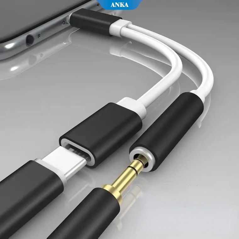 Headset adaptor kabel audio tipe C untuk mendengarkan musik mengisi daya VIVO X50 kabel adaptor dua-dalam-satu Xiaomi 9 Huawei p30/nova6pro7typec adaptor headset 3.5mm untuk Android