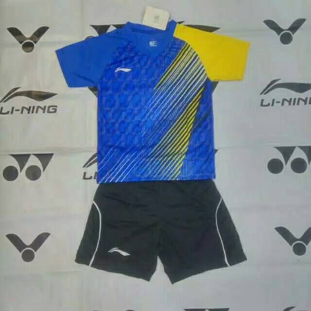 kaos baju badminton bulutangkis Lining L.35 Biru