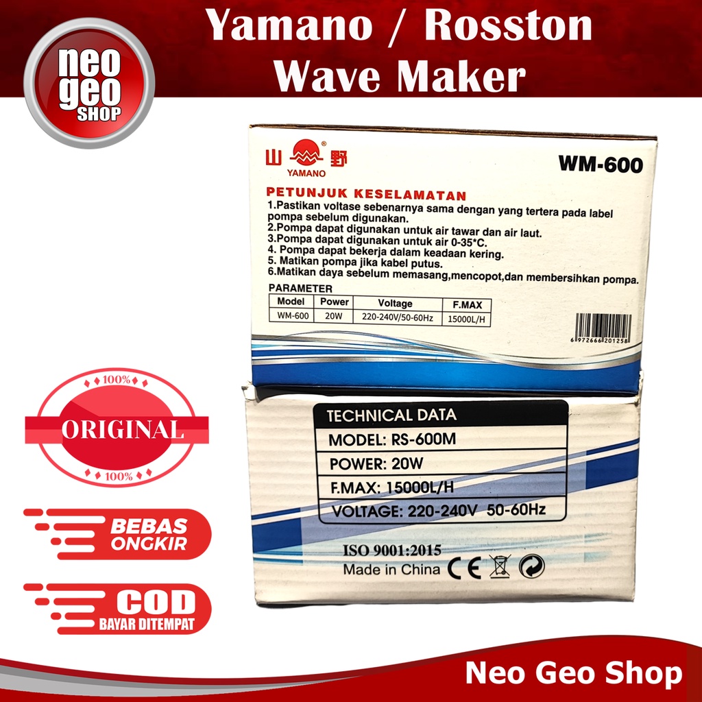 WM 600 RS 600M Yamano Rosston WM600 RS600M Wave Maker Pompa Arus Ombak Gelombang