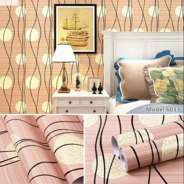 CUCI GUDANG!! Promo Wallpaper Dinding Garis Batik Premium Exclusive Mattee 45cm X 8m - BARNIK88