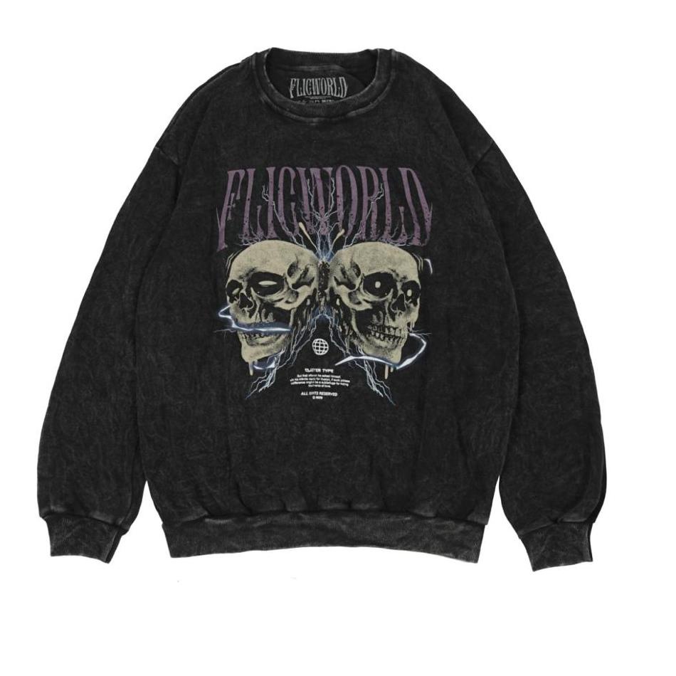 Stok Terbatas FLICWORLD - Hzeee Washing Crewneck