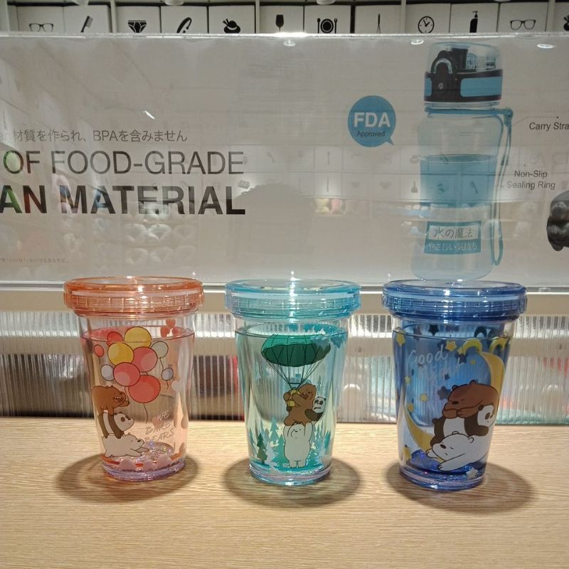 Water bottle we bare bears miniso