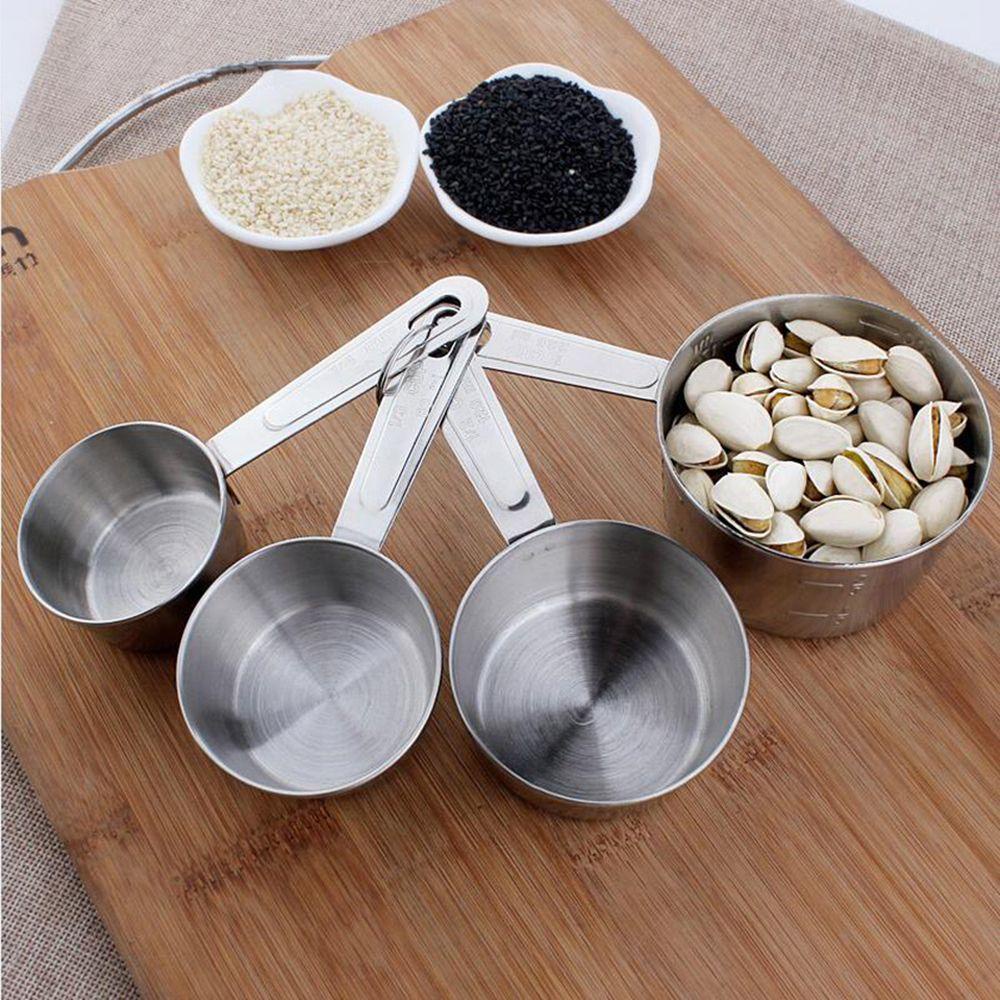 Suyo 4pcs / Set Sendok Takar Bahan Stainless Steel Untuk Perlengkapan Dapur