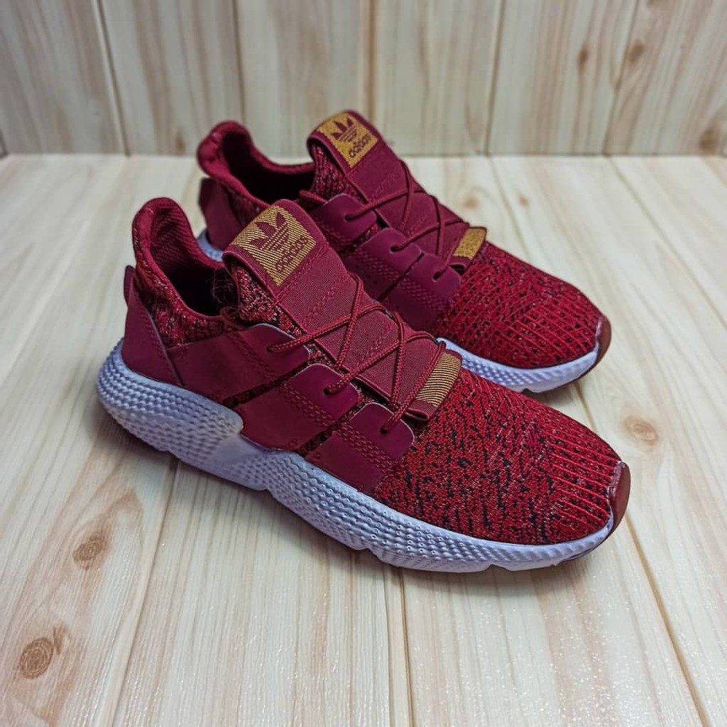 Sepatu Adidas Prophere Red Merah Maron Import Premium Vietnam Sneakers Running Kado Hadiah Murah