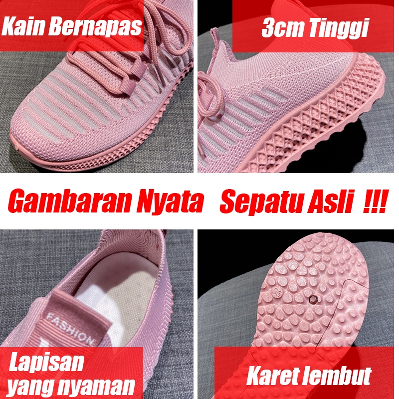 QINGSHUI Sepatu Wanita Kualitas Tinggi Sepatu Lari Bertali Wanita Yang Nyaman Dan Bernapas Sepatu Sneaker Wanita Yang Sangat Cantik Sepatu Wanita Terbaru Kekinian ViraSepatu Wanita l