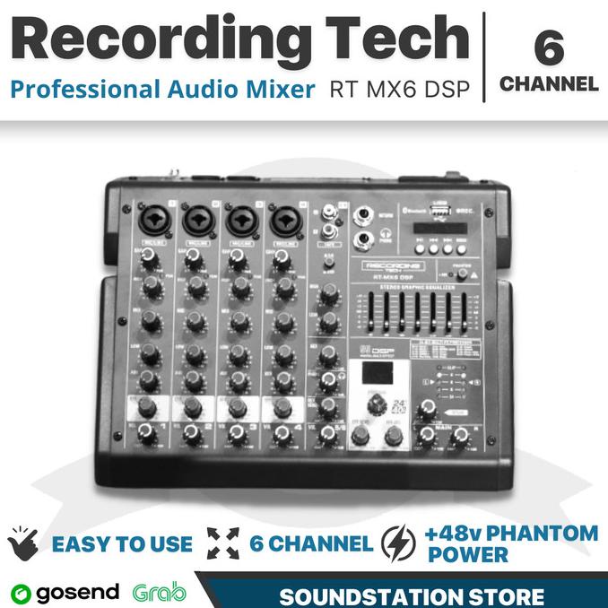 PROFESSIONAL 6 CHANNEL AUDIO RECORDING MIXER RT MX6 DSP