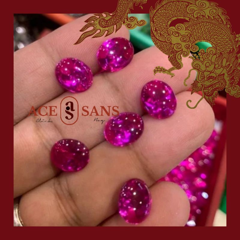 Merah Siam Rose Kating Bawah 9 x 11 mm Batu Keras DS Naik I Batu Akik I Batu Alam I Hobi I Koleksi