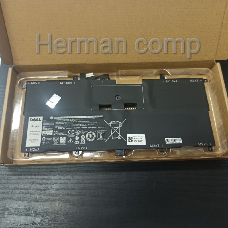 Baterai Laptop Dell XPS 13 9365 NNF1C HMPFH P71G00 46Wh Original Seri XPS13-9365-D1805TS N003X9365-D1516FCN