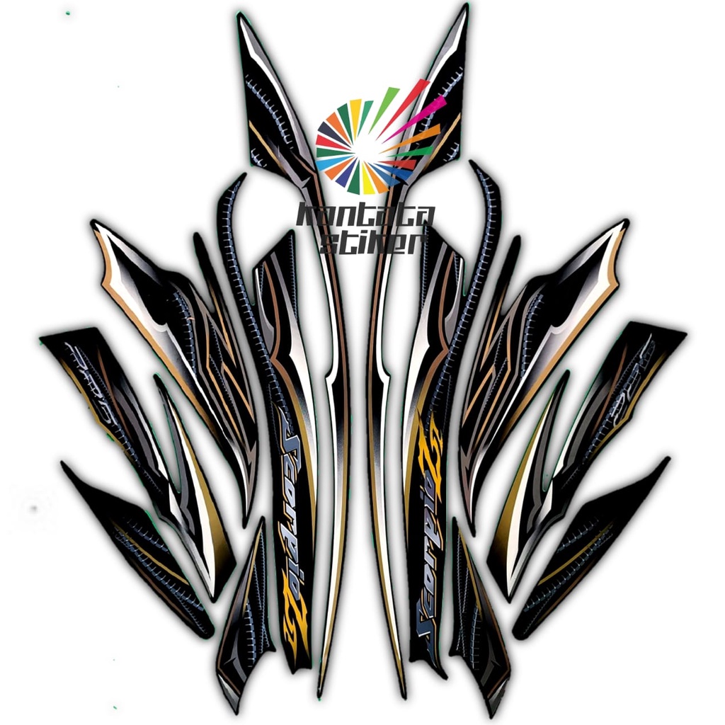 Stiker Striping Motor Yamaha Scorpio Z 2010 Hitam