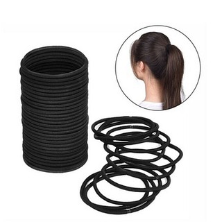 40 Pcs Karet  Rambut  Elastis Warna Hitam  untuk Wanita 