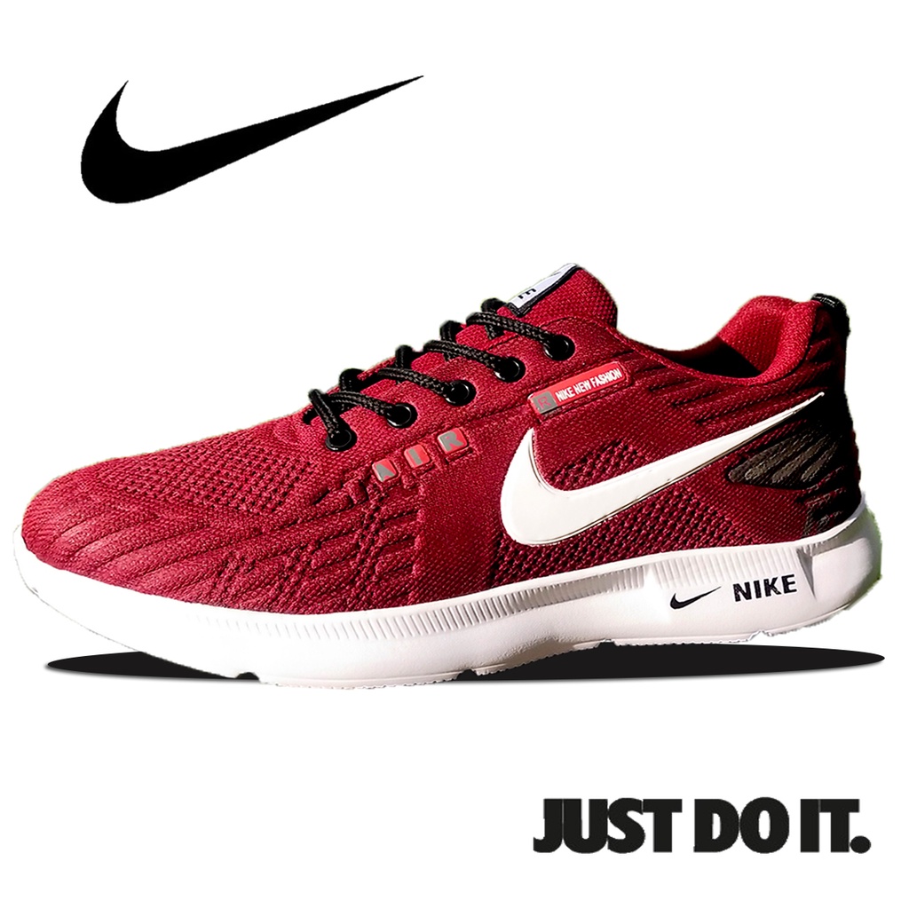 SEPATU SNEAKERS PRIA WANITA NEW FASHION WARNA MERAH MARUN RUNNING