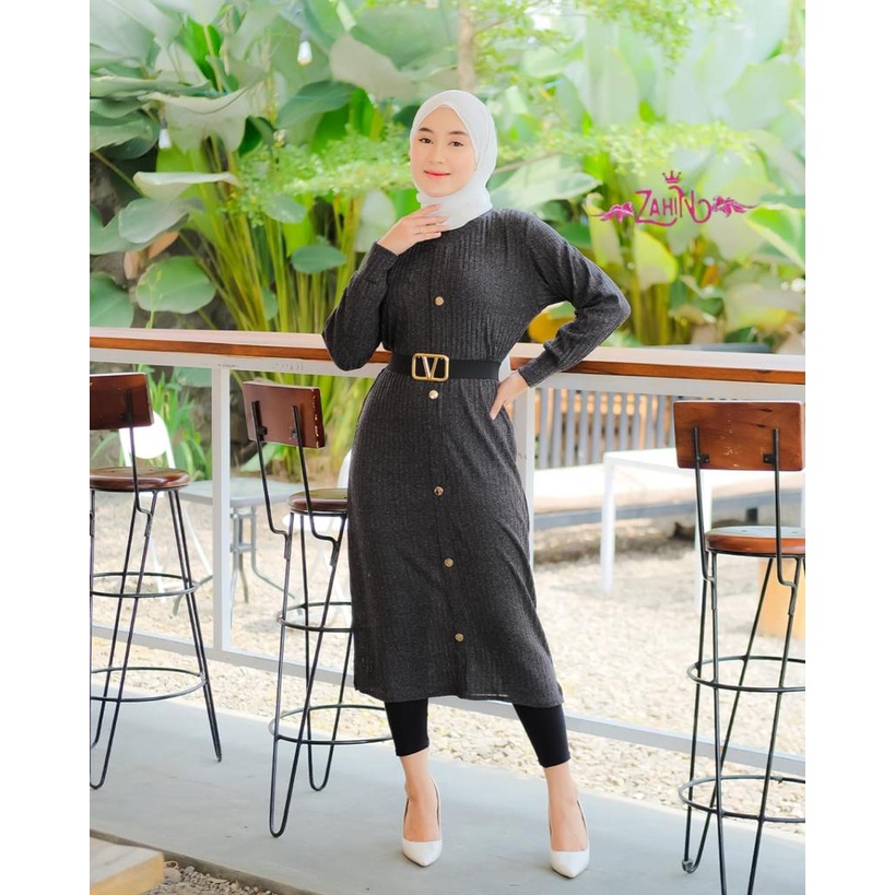 FATHIA KNIT MIDI DRESS original zahin Korea style terbaru ecer grosir reseller dropshiper