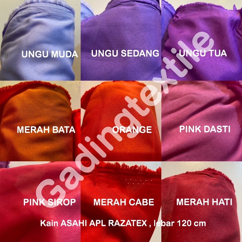 ( per setengah meter ) kain furing ASAHI TEBAL APL RAZATEX lebar 120 cm TERMURAH lapisan baju brukat satin batik kebaya