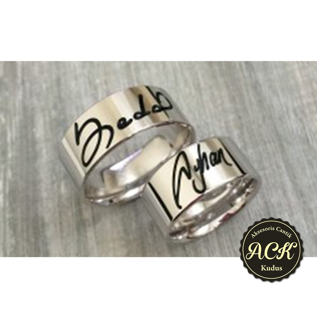 cincin nama couple monel custom perhiasan kado cantik