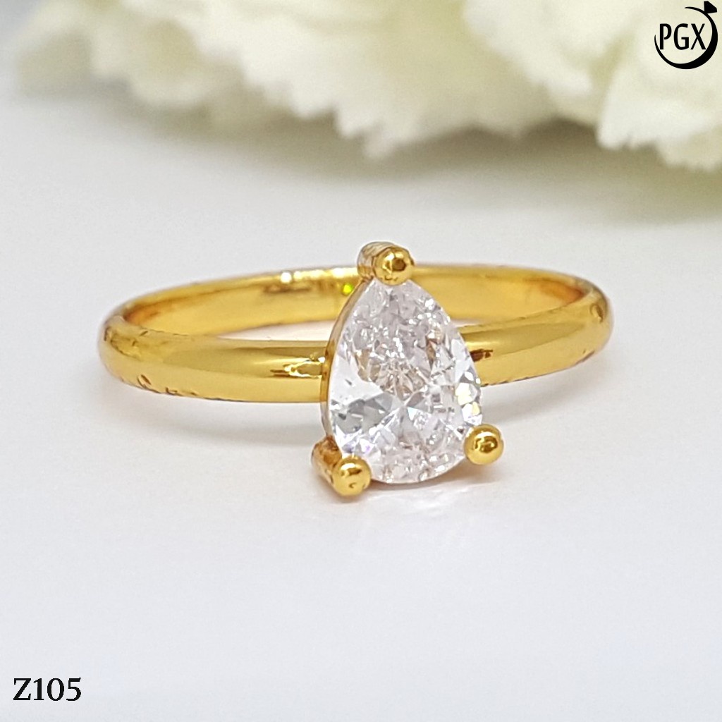 PGX Cincin Xuping Wanita Lapis Emas Aksesoris Perhiasan Fashion Premium - Z105