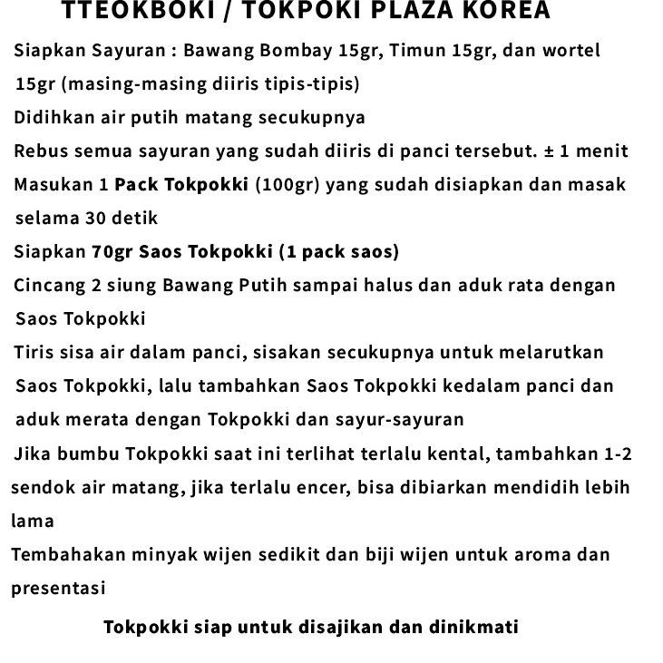 

LED BUY 1 GET 1 TOKPOKI ONLY 100 GR TTEOK KOREAN RICE CAKE PLAZA KOREA❉ (Model Terkini)