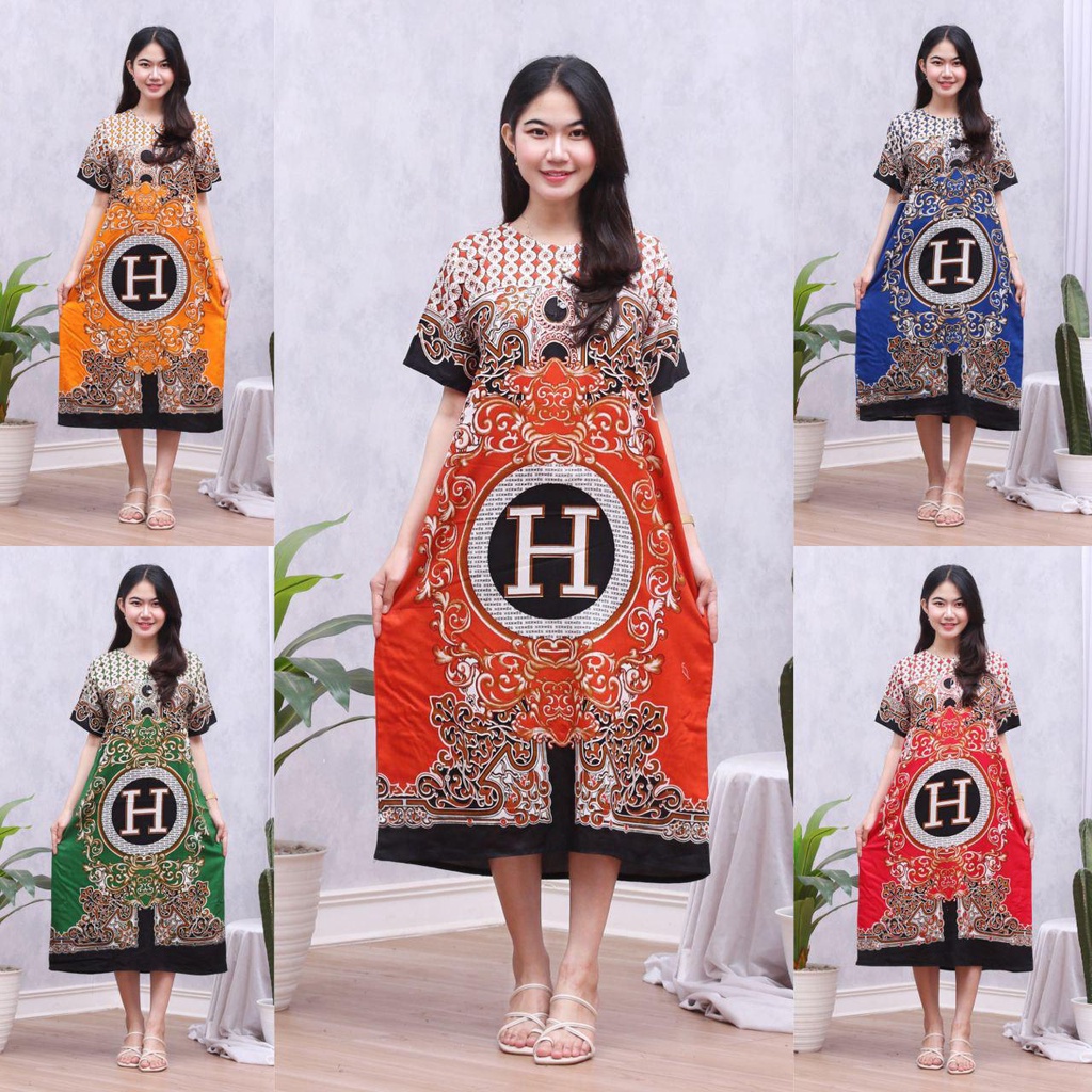 Daster Batik Lengan Pendek - Motif Daun - Leher Kancing (DPT001-133) Batik Prass-7