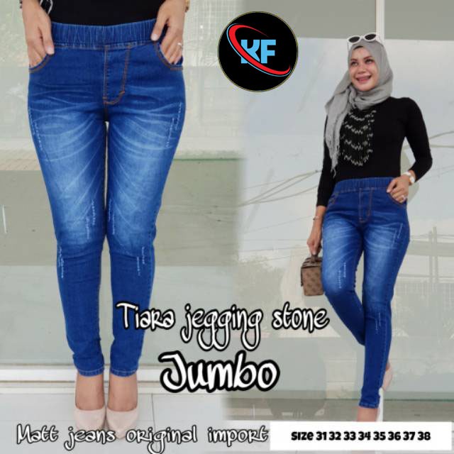 KF - CELANA JEANS JUMBO REKA JEGGING WISKER  // CELANA JEANS WANITA JEGGING RIPPED BIG SIZE