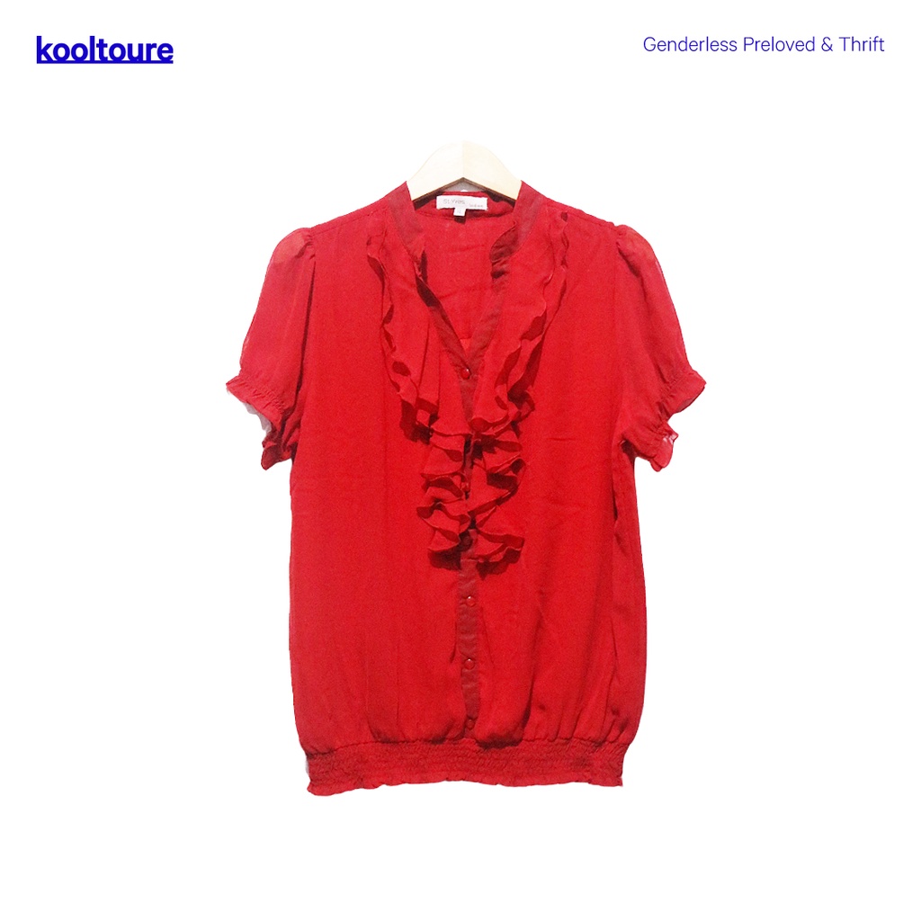 Atasan Blouse Chiffon St. Yves Merah [PRELOVED]