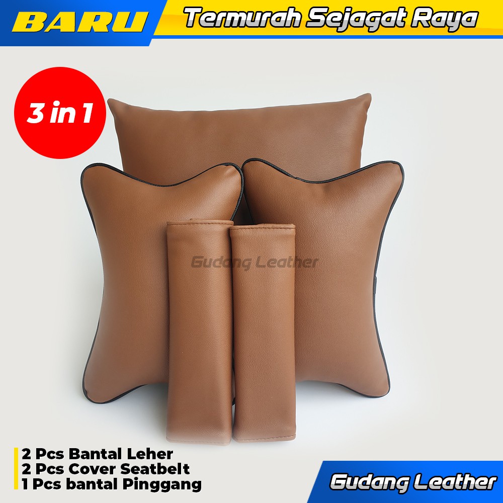 Bantal mobil Kulit - Set 3 in 1