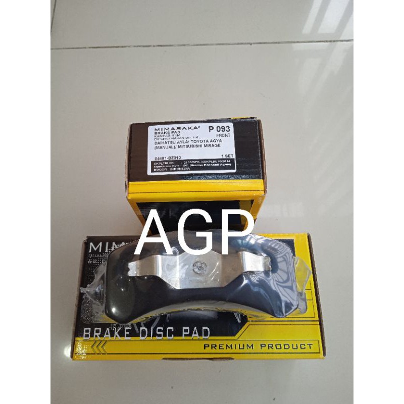 Brake Pad Kampas Rem Depan Agya Ayla Manual Mitsubishi Mirage 04491-BZ010