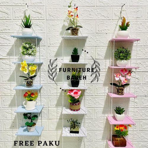 Rak Dinding Mini 5 Susun Kayu MDF Minimalis