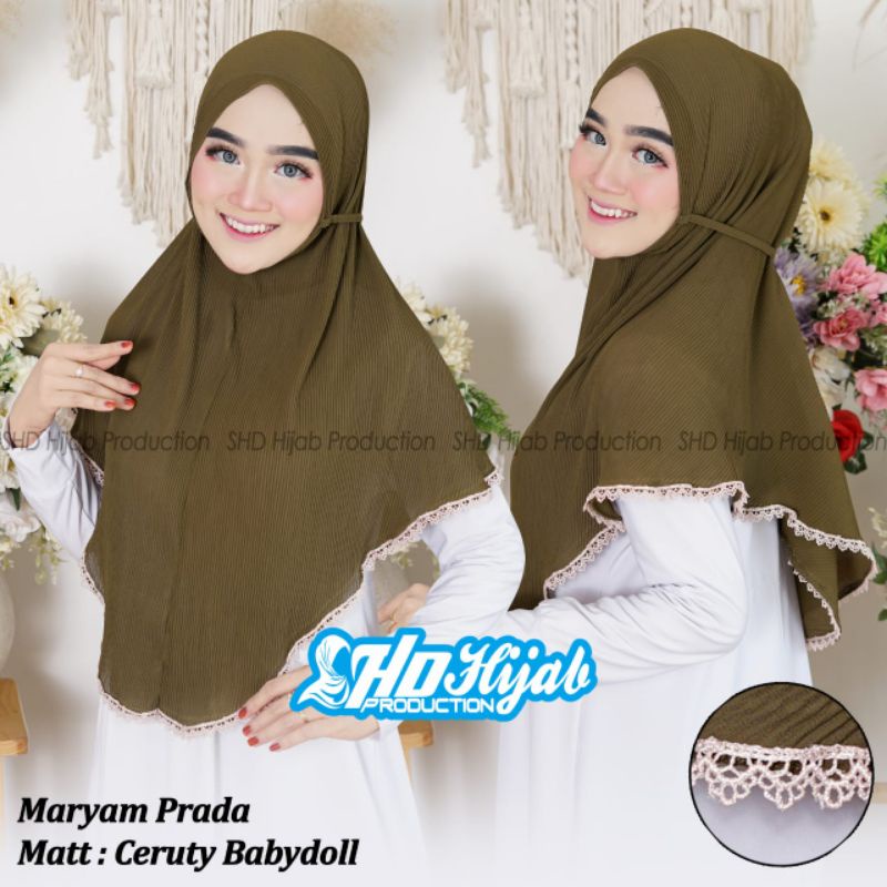 Jilbab Bergo Maryam Plisket Kila Prada Original SHD