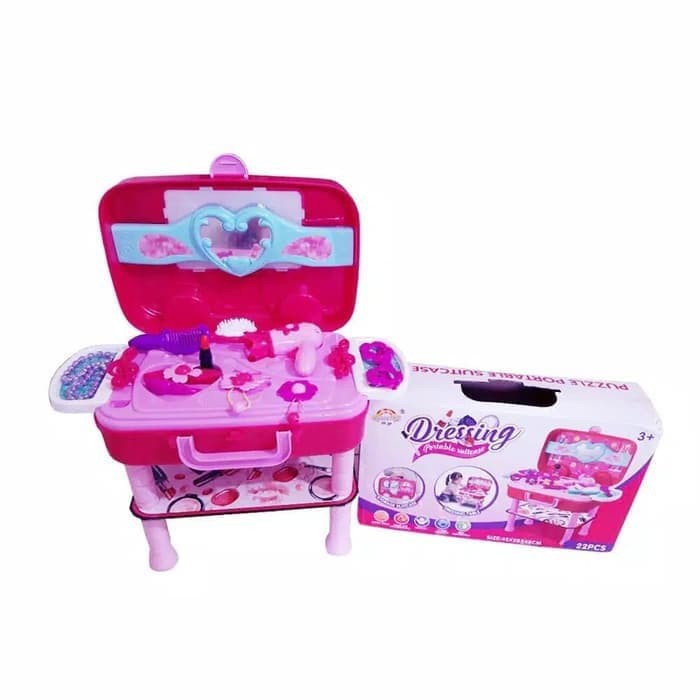 Mainan Beauty Dressing Portable Suit case 1800-19 Make Up - Mainan Dandan Anak Perempuan