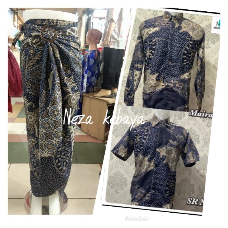 Rok lilit couple kemeja//kain lilit batik//rok lilit motif seroja//rok instan