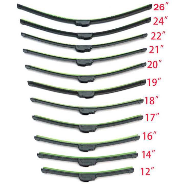 Grab Medan 24 Inch Wiper Blade Kaca Mobil Frameless U Shape Hook - FLY-078 - Hitam Huoye