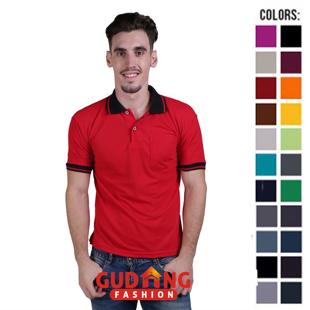 Kaos Pria Berkerah Polo Pendek - Banyak Pilihan Warna PLS (COMB)