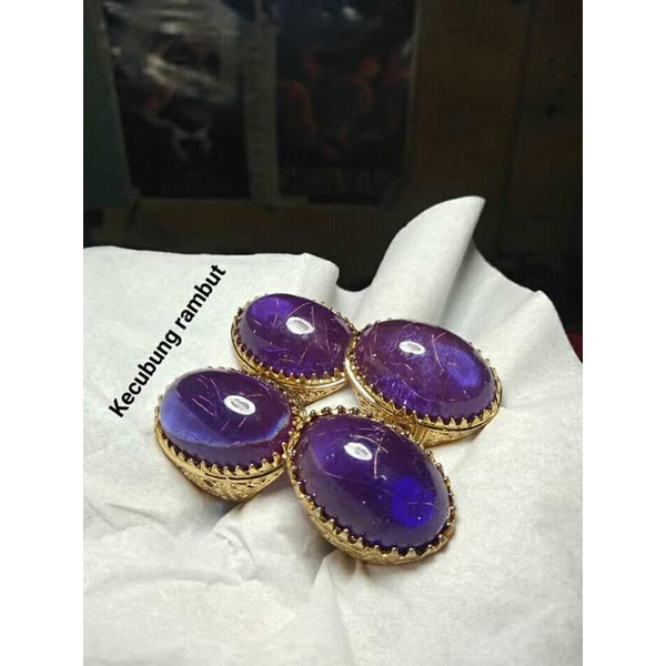 Cincin Batu akik Kecubung Rambut