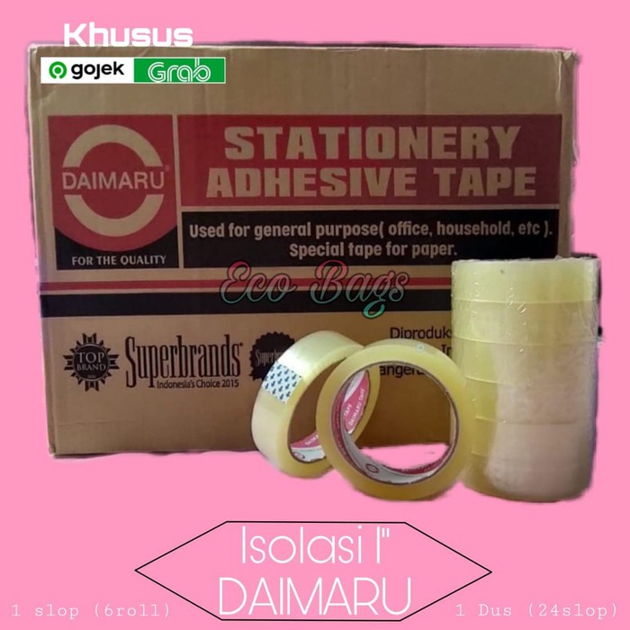 

Isolasi Daimaru 1 Inch / Selotip 1 Dus Khusus Gojek/Grab