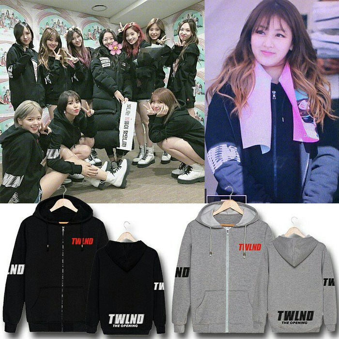 Hoodie Zipper Twice - Hitam, M