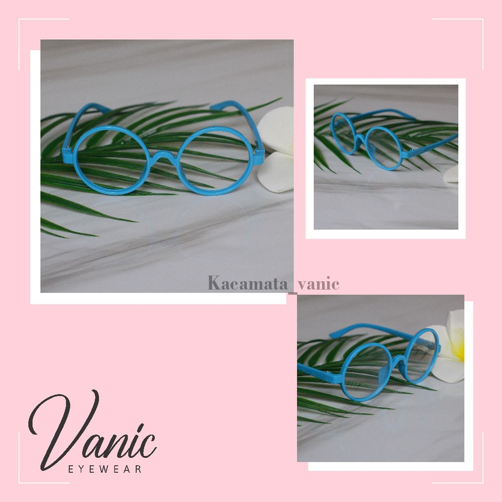 Kacamata Anak Bulat Jhon Lenon-Biru Muda