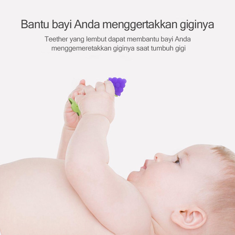 Teether bayi/Gigitan bayi silikon/Penumbuh gigi buah/Mainan gigitan bayi bahan silikon (B69)