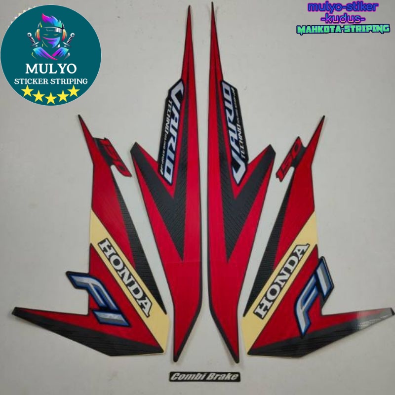 STRIPING STICKER LIS LES POLET honda vario 150 techno 2015 2016 idling stop hitam Lis merah combi br
