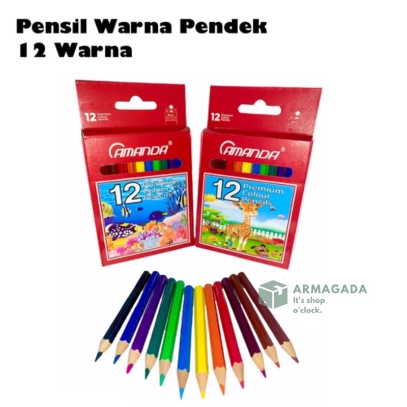 

(1 set) Pensil Warna Pendek 12 Warna ACP-123