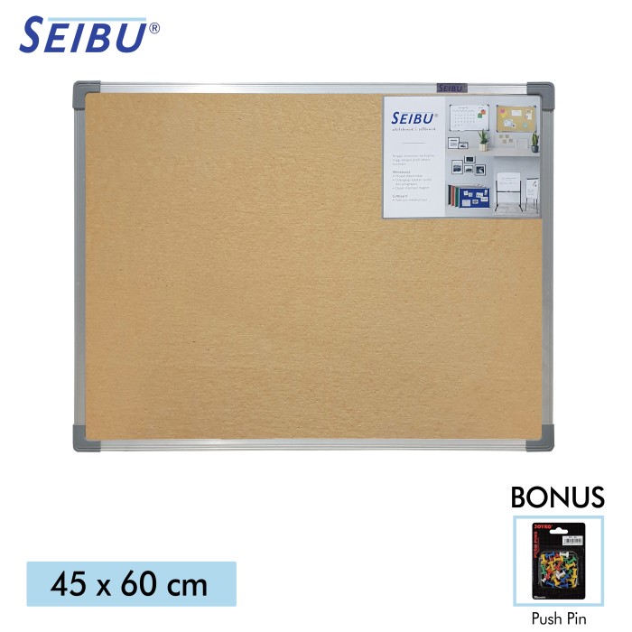 

NEW Softboard Cork Pin Board / Papan Mading Gantung Seibu 45 x 60 cm