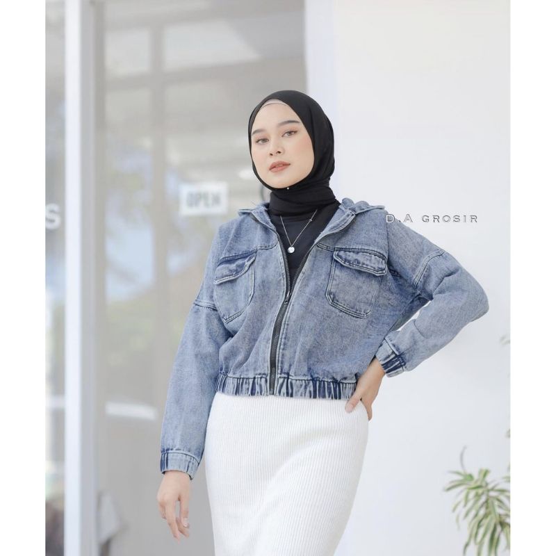 JAKET JEANS WANITA HODIE JAKET CEWEK JUMBO OVERSIZE JINS DENIM JAKET LEPIS KEKINIAN-6