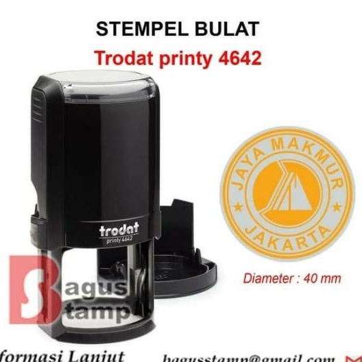 

mg Stempel Otomatis Trodat Printy Bulat 4630 4642 Custom Text Logo Diameter 3cm 4cm