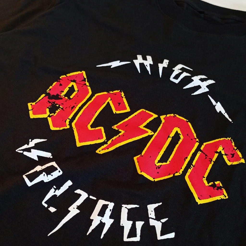 KAOS BAND | KAOS ACDC | BAJU DISTRO MUSIK ROCK PRIA WANITA AC DC HIGH VOLTAGE